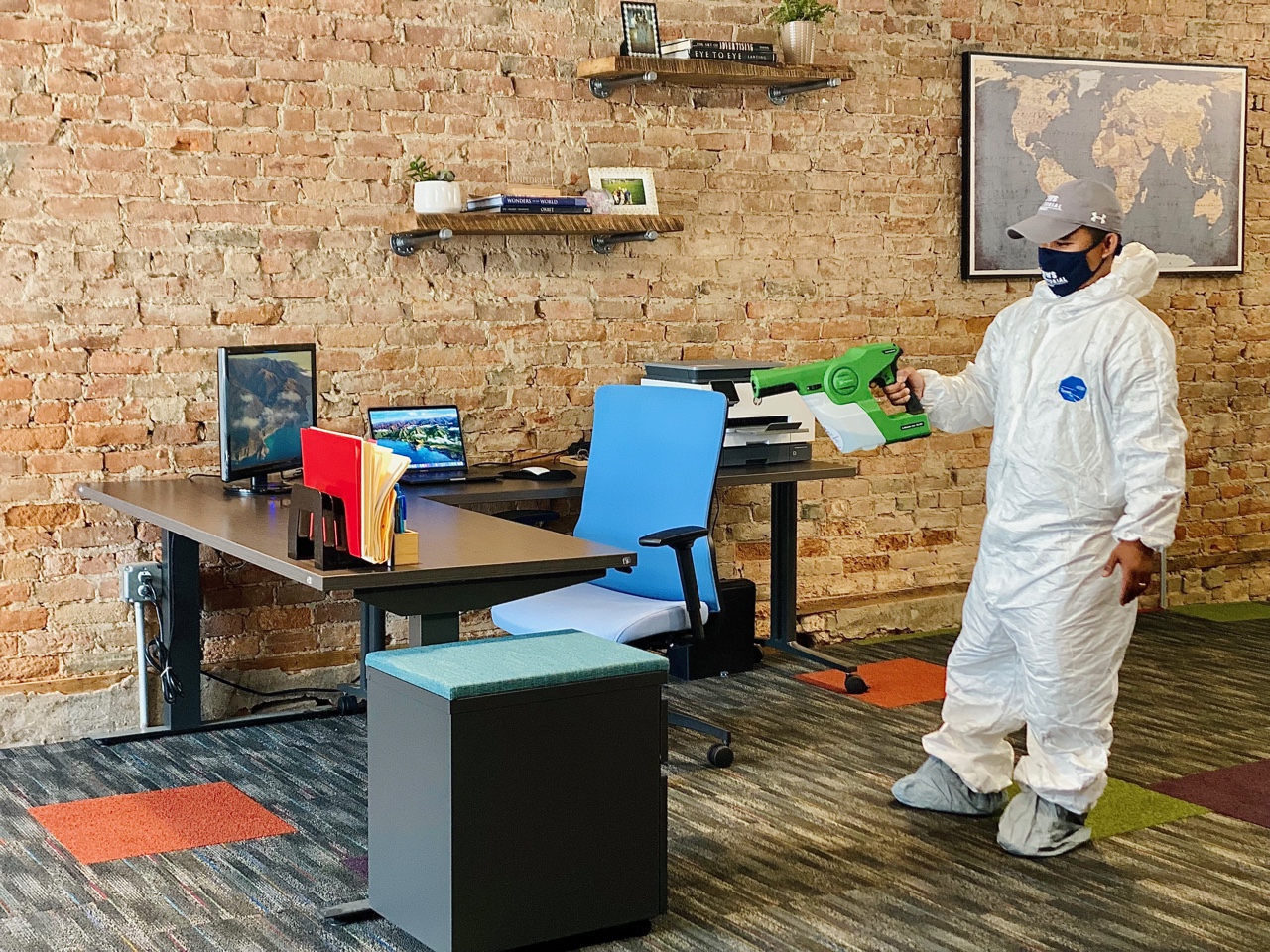 NWS Janitorial employees cleaning